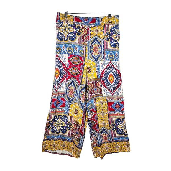 Haute Hippie Medium Wide leg pants boho resort flowy pattern beachwear lounge - Picture 1 of 10